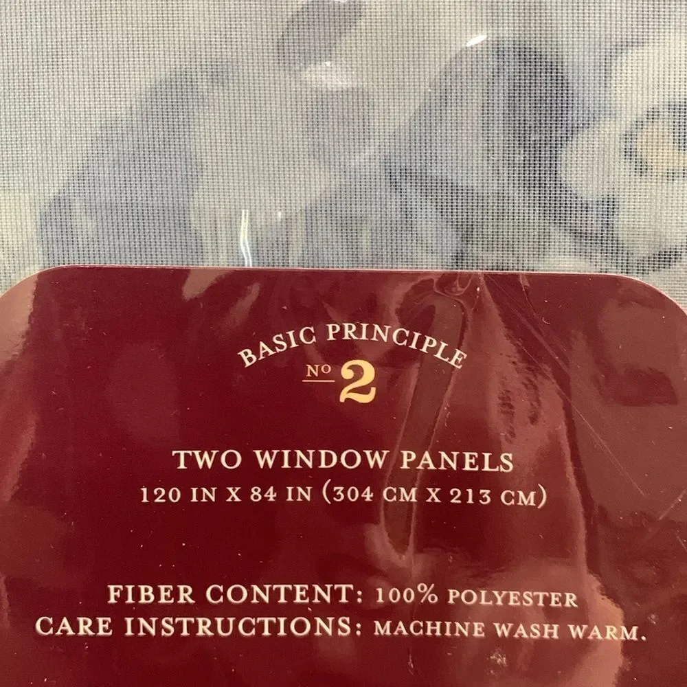 Vintage‎ 2003 Target Basic Principle No 2 Pair Of Floral Sheer Window Panels